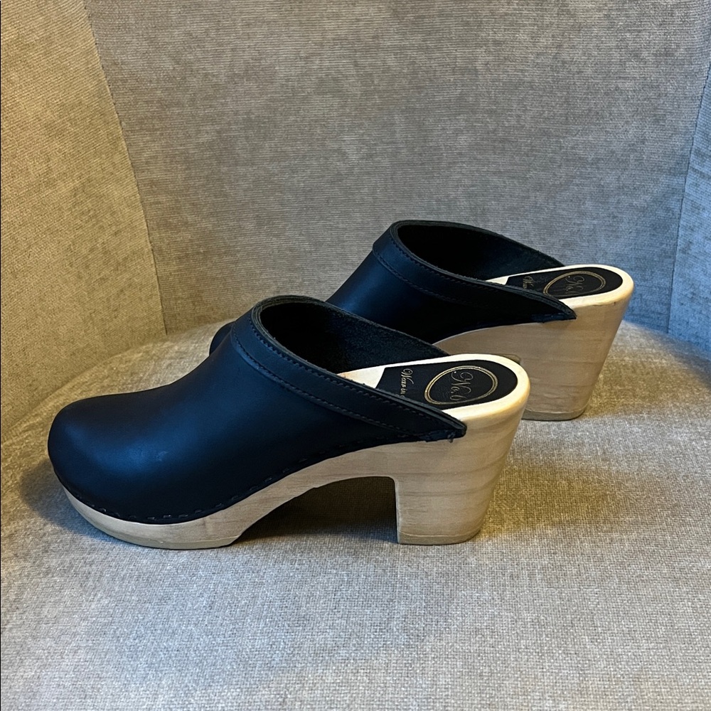 No.6 Old School High Heel Clogs in Black